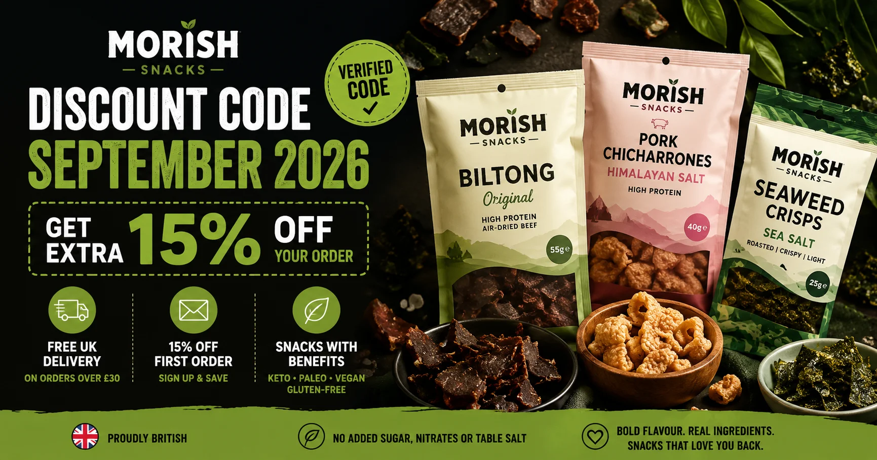 Morish Snacks discount code and coupons guide for September 2026