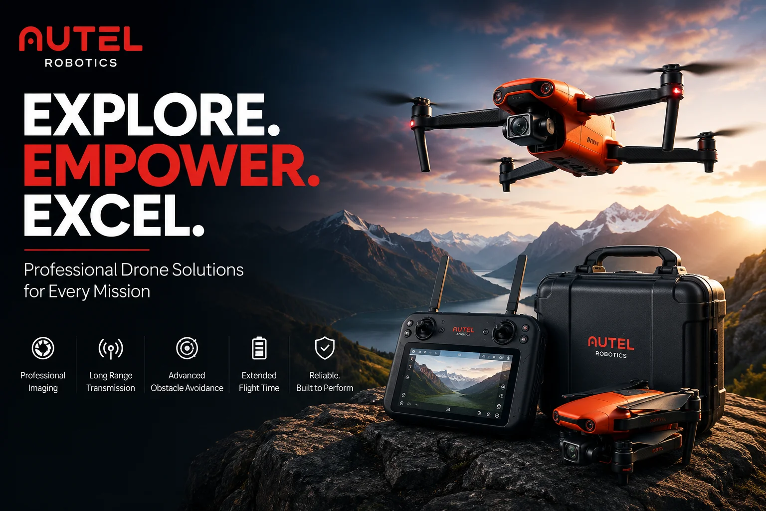 AutelPilot authorized Autel Robotics dealer offering camera drones, thermal drones, enterprise UAVs, drone accessories, and aerial photography equipment for professionals and enthusiasts.