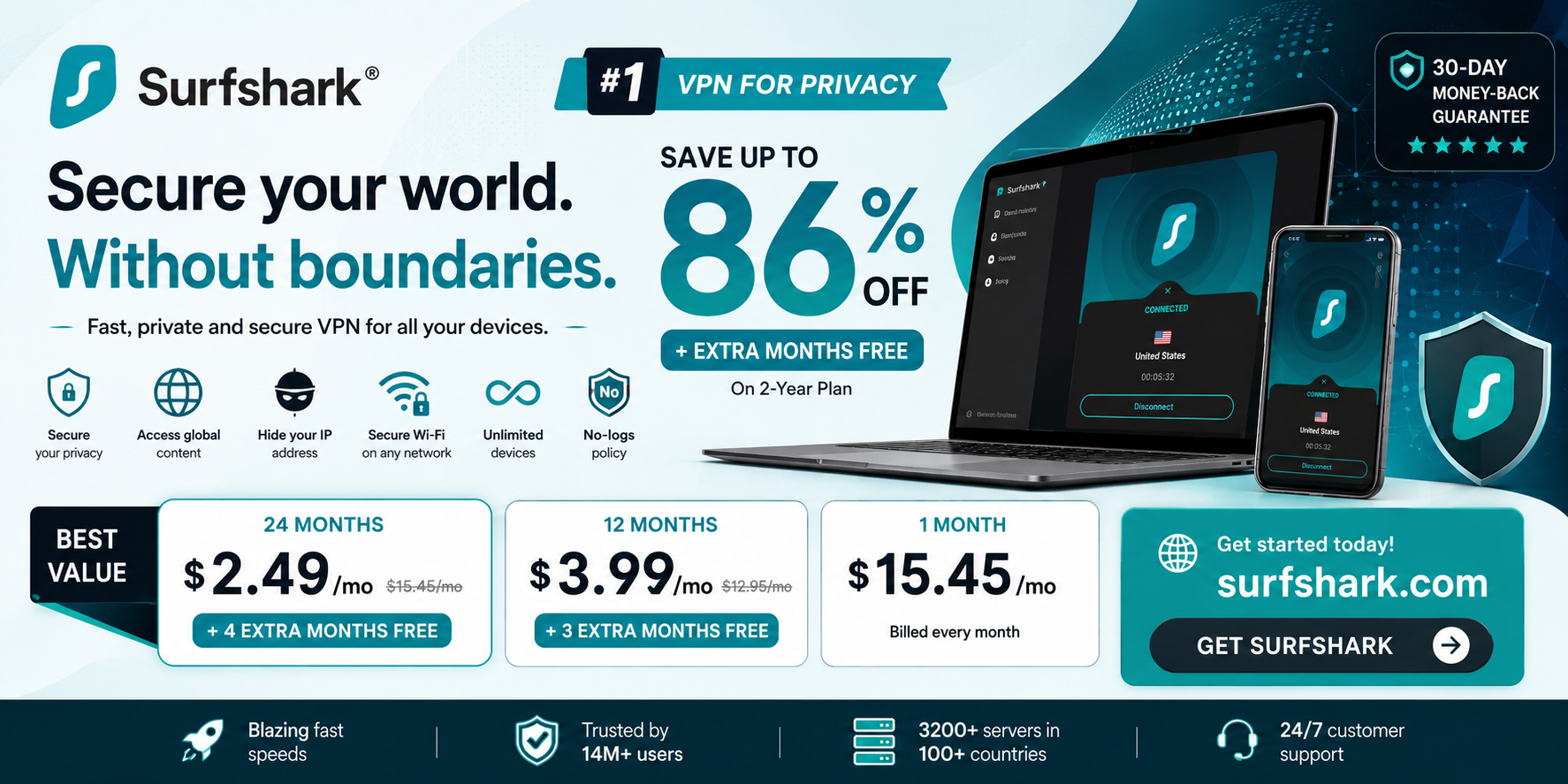 Surfshark VPN | Unlimited Device Protection | Discount Codes