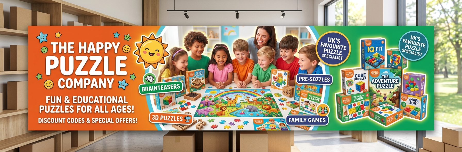 The Happy Puzzle Company Discount Codes & Deals Banner