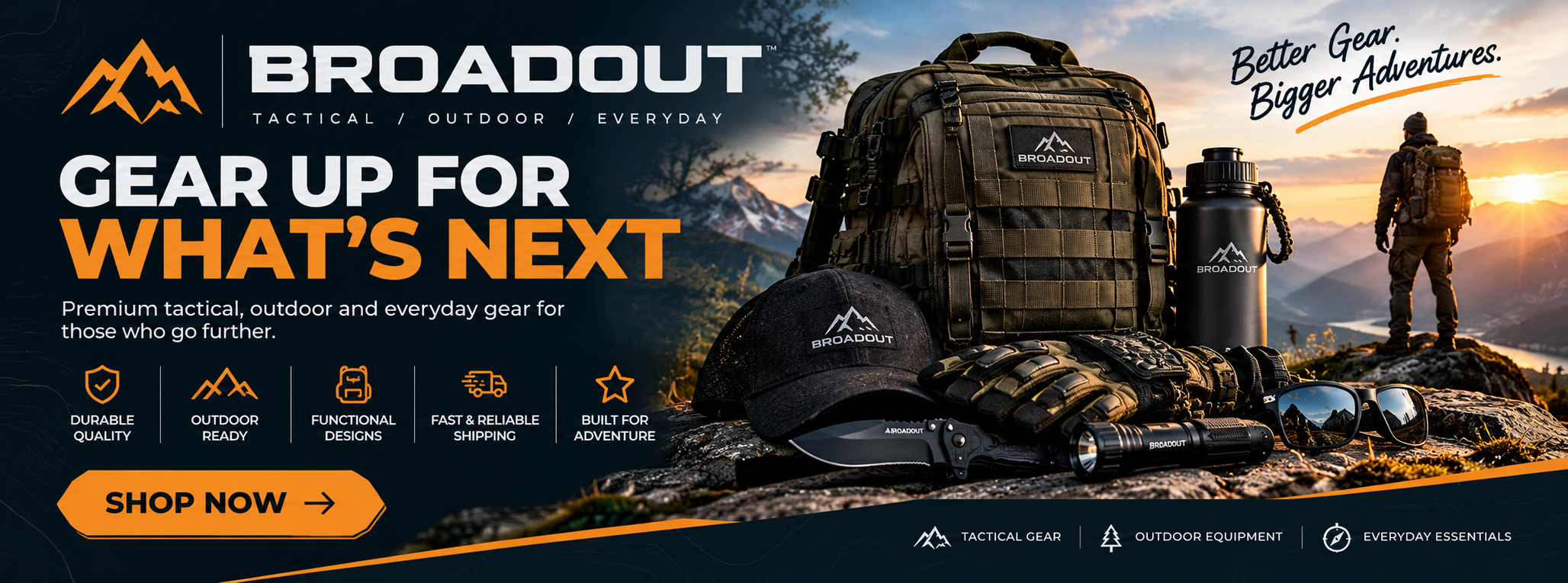 BroadOut logo and featured promotional banner