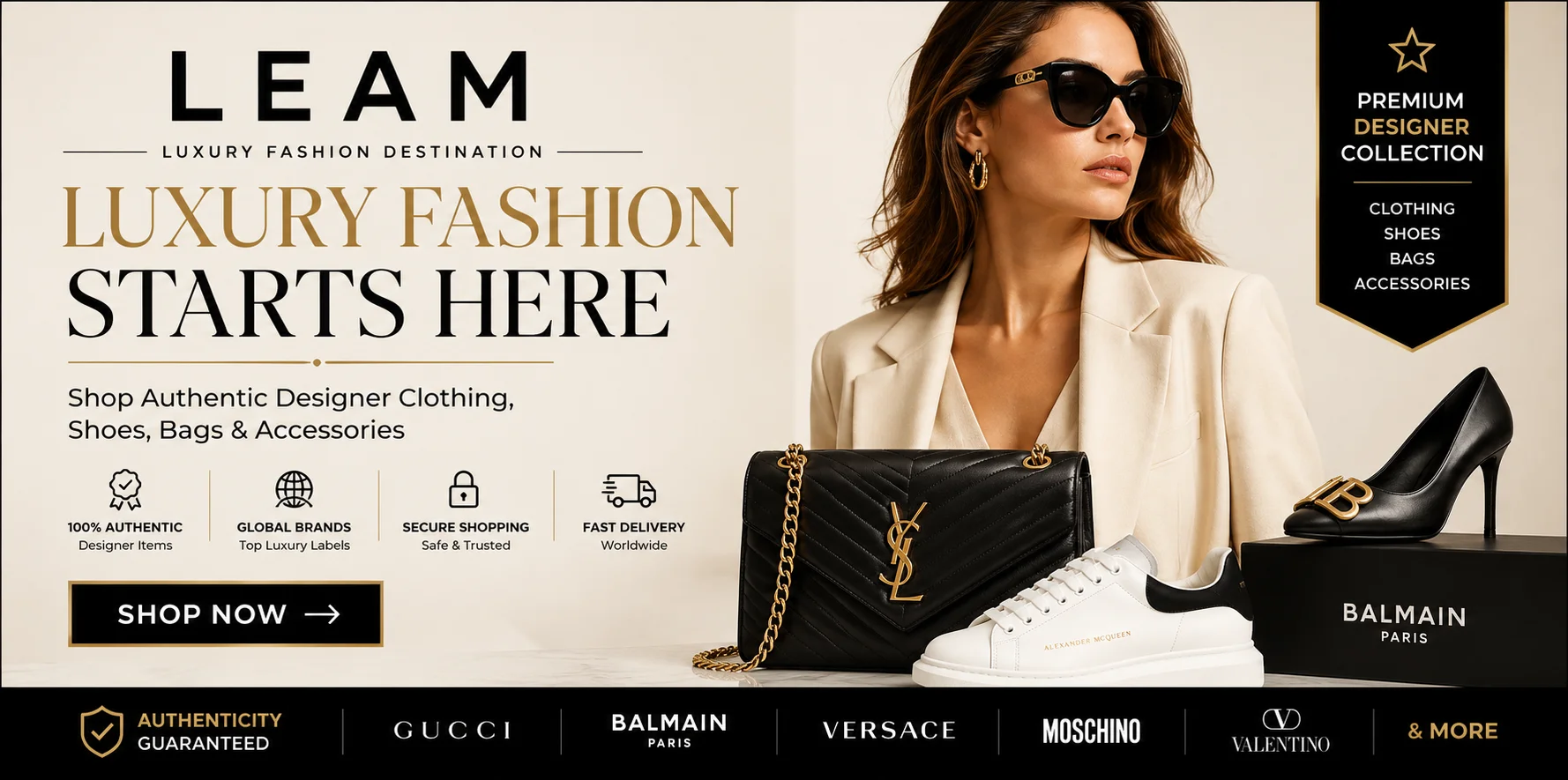 Discover the finest in luxury fashion, designer clothing, and premium accessories from top global brands at LEAM.