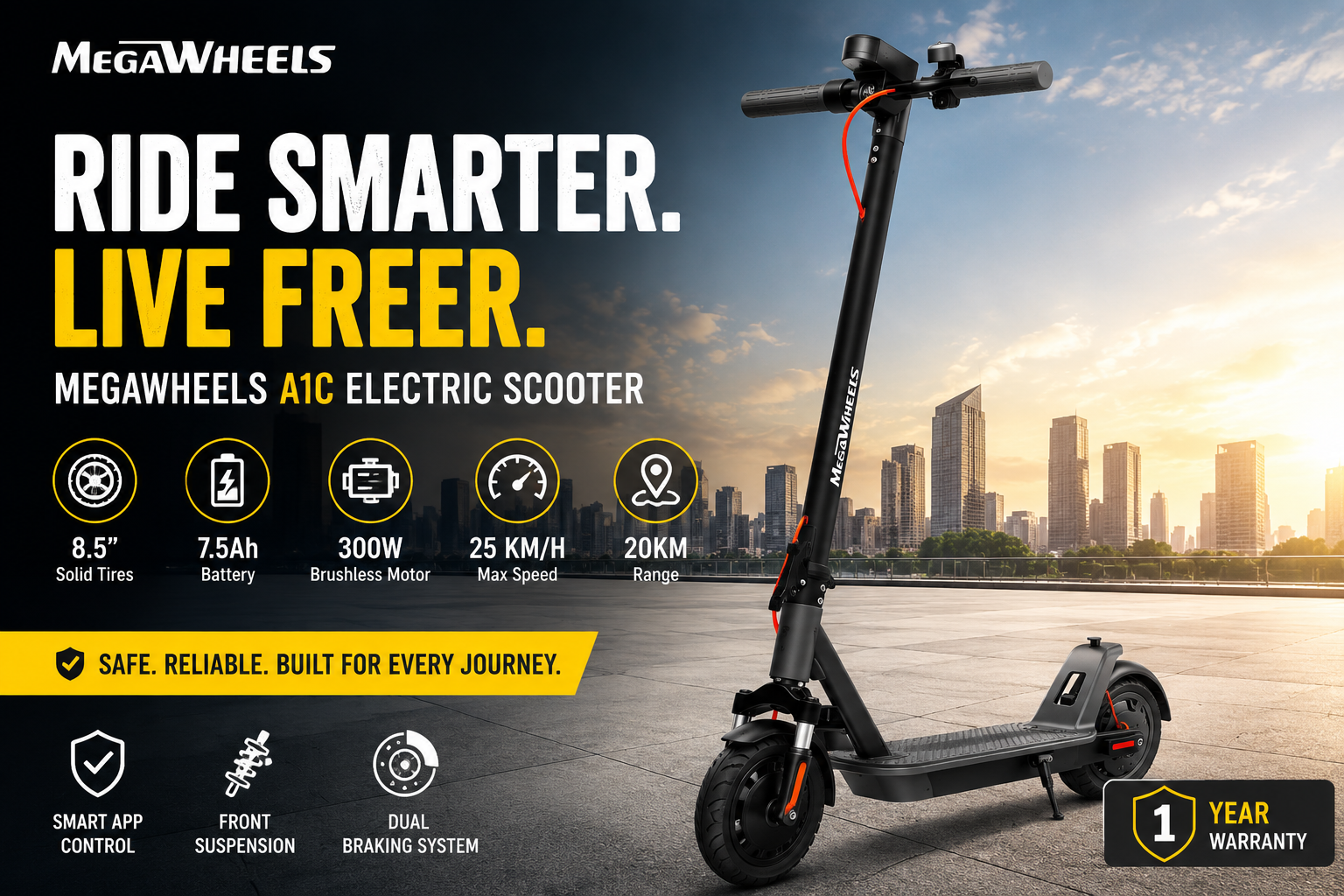 MegaWheels electric scooters and e-bikes offering smart, eco-friendly transportation with powerful performance, long battery life, and modern mobility solutions.