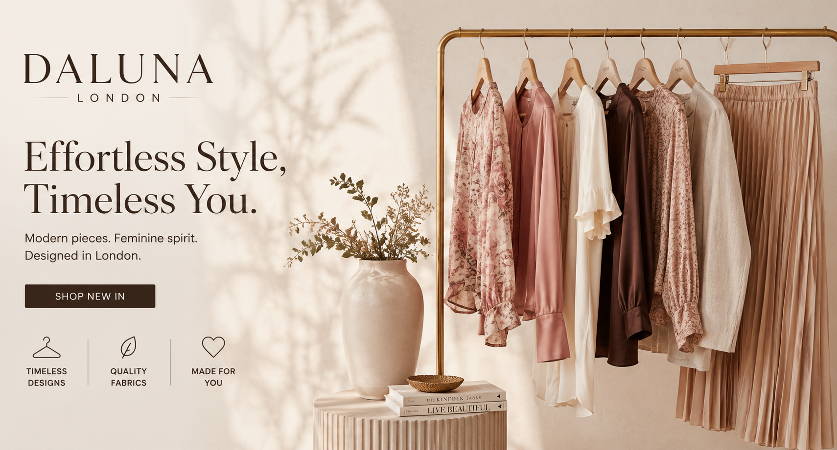 DA LUNA London luxury womenswear collection featuring silk jackets, embroidered dresses, kimonos, designer blouses, vests, and Chinese-inspired fashion pieces for elegant women's style.