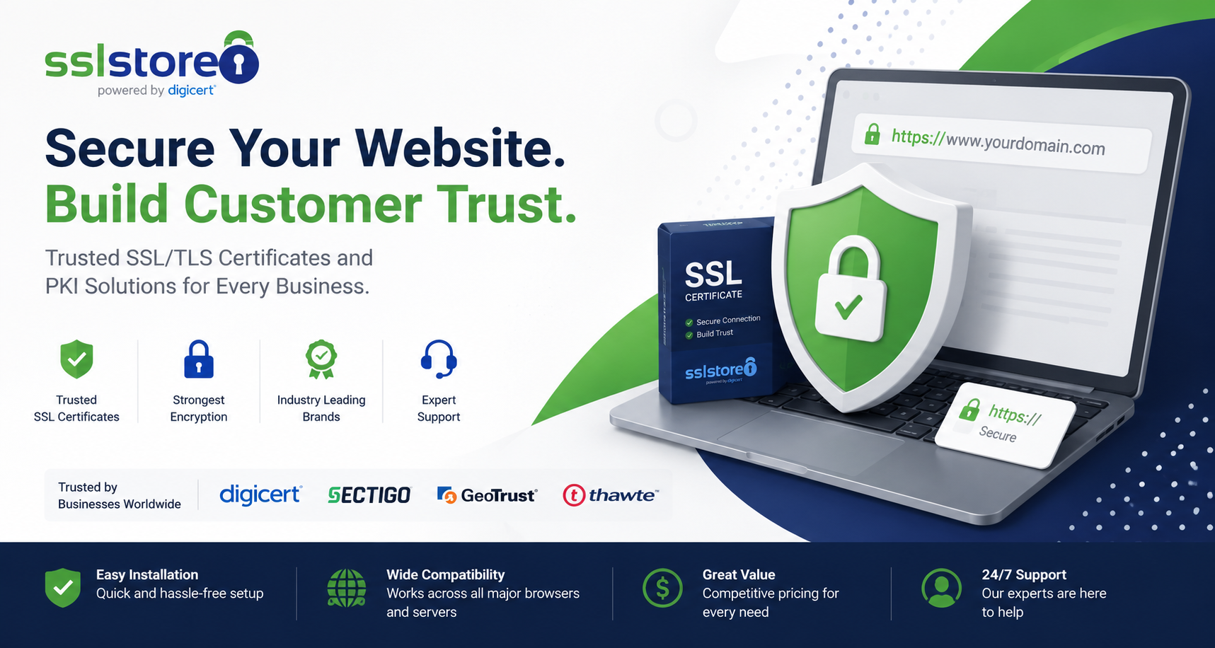 The SSL Store cybersecurity platform featuring SSL certificates, website security solutions, code signing certificates, and digital trust products.