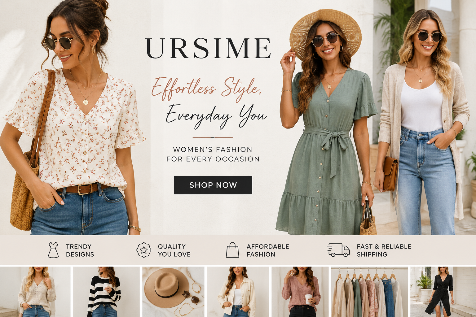 Model wearing stylish Ursime women's fashion featuring a trendy dress and modern casual outfit.