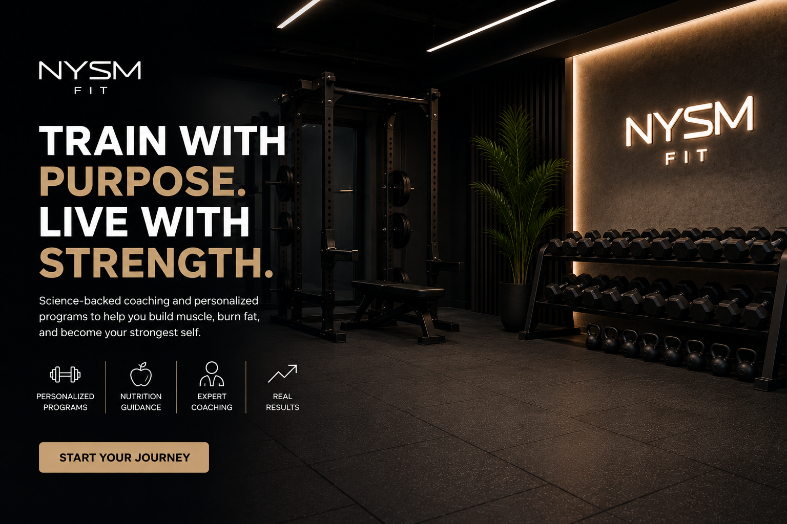 NYSM Fitness home gym equipment collection featuring strength-training machines, cardio equipment, and workout accessories designed for effective training and active lifestyles.