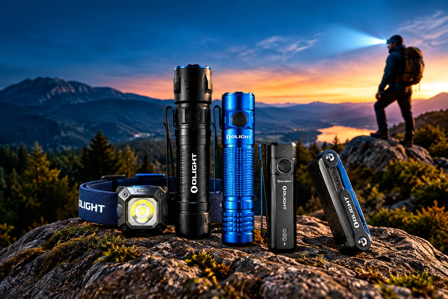 Olight Australia flashlights, rechargeable torches, headlamps, EDC lights, outdoor lighting, and lighting accessories.