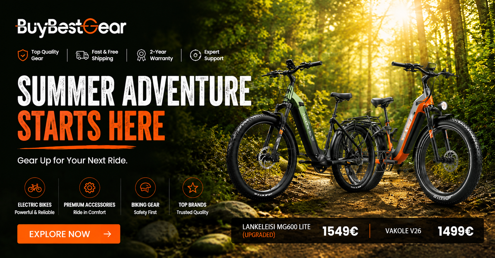 BuyBestGear electric bike with modern design for commuting, outdoor adventures, and eco-friendly transportation.