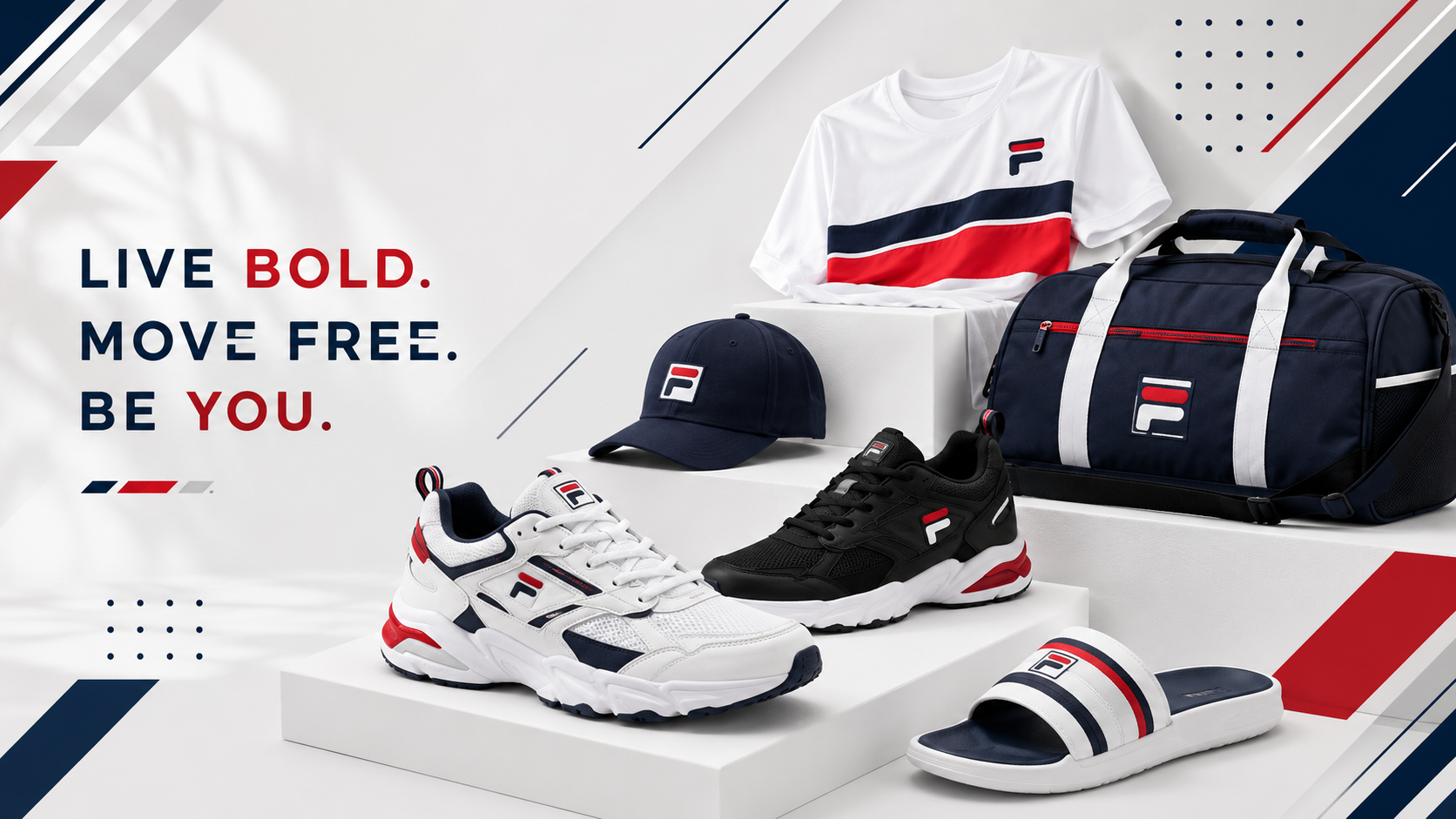 FILA Singapore sportswear collection featuring sneakers, activewear, athletic apparel, lifestyle clothing, footwear, and accessories for men, women, and kids.