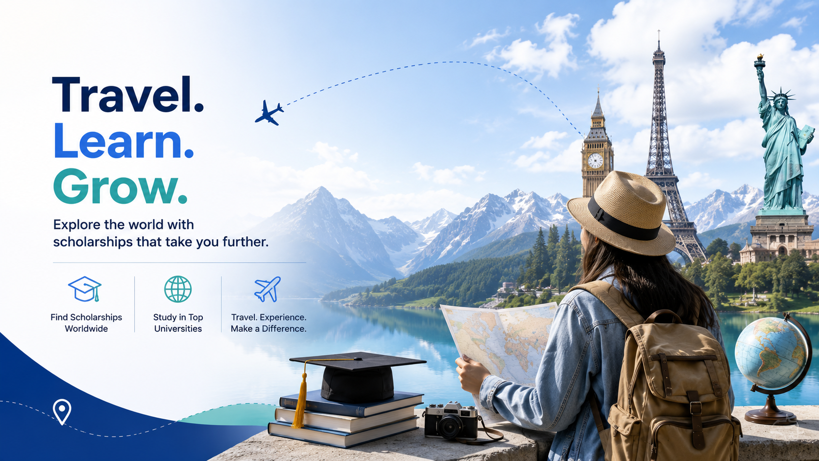 ScholarTrip student travel platform featuring discounted flights, international airfare, youth travel deals, flight booking services, and affordable travel options for students and young travelers.