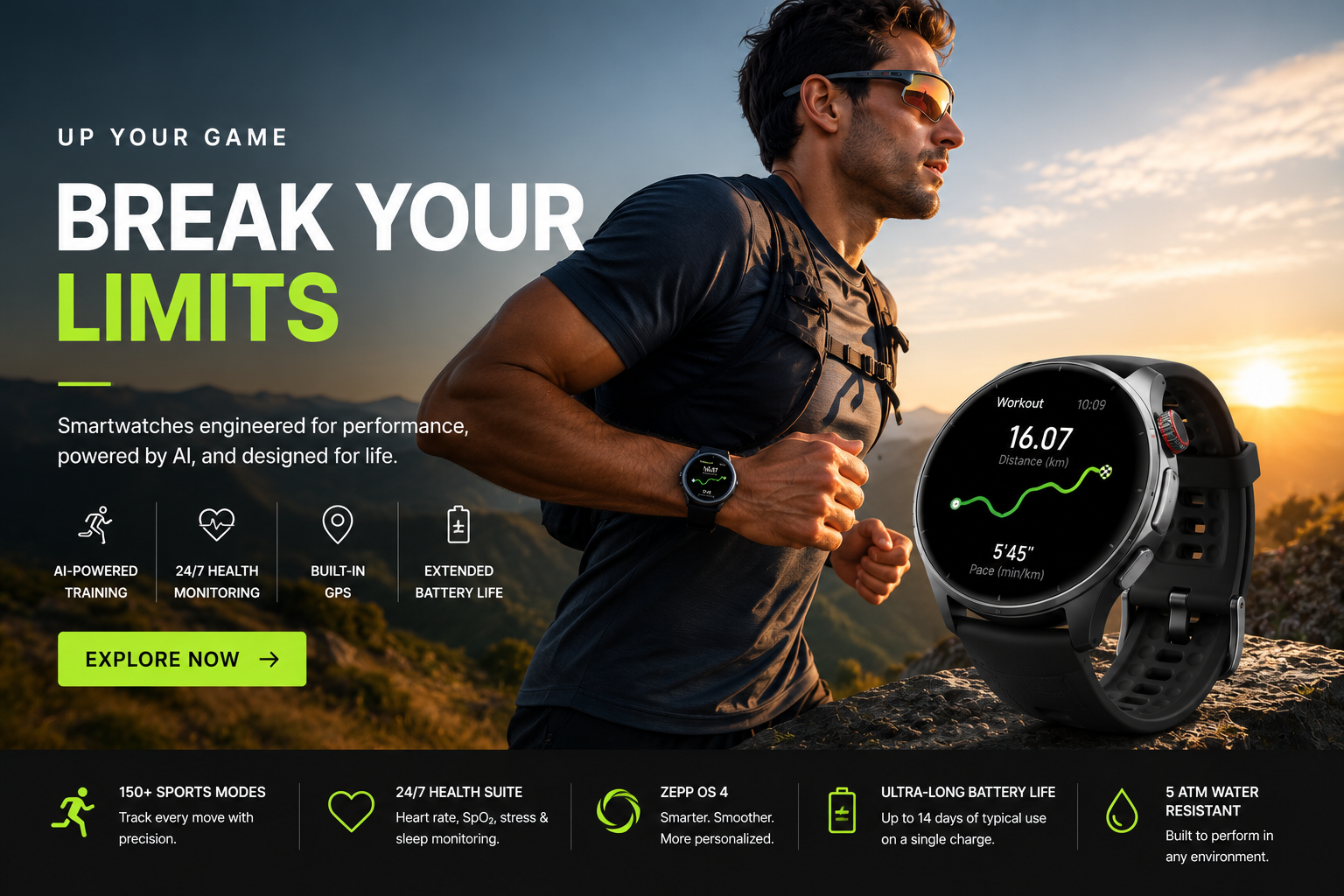 Amazfit smartwatch and fitness wearable collection featuring sleek designs, health monitoring sensors, GPS tracking, and long-lasting battery life for active lifestyles.